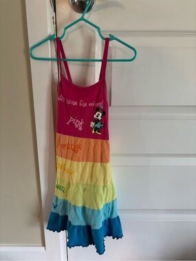 Vintage Rainbow Minnie Mouse Tiered Sundress Size 3x